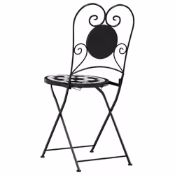 VidaXL 4003405 outdoor chair Terrace Ceramic, Iron Black, White - Additional view 7
