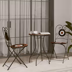 VidaXL 4003406 outdoor chair Terrace Ceramic, Iron Terracotta, White