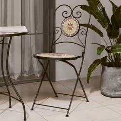 VidaXL 4003407 outdoor chair Terrace Ceramic, Iron Terracotta, White