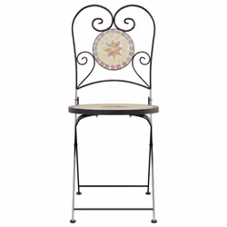 VidaXL 4003407 outdoor chair Terrace Ceramic, Iron Terracotta, White - Additional view 5