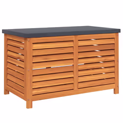 vidaXL Garden Storage Box Outdoor Storage Shed Deck Box Solid Wood Eucalyptus - Additional view 4