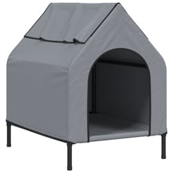 vidaXL Dog House Elevated Dog Pet Shelter Dog Kannel Oxford Fabric and Steel - 90 x 65 x 85 cm