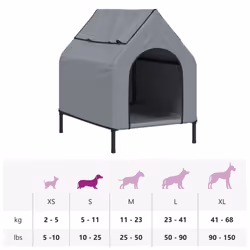 vidaXL Dog House Elevated Dog Pet Shelter Dog Kannel Oxford Fabric and Steel - 90 x 65 x 85 cm - Additional view 10