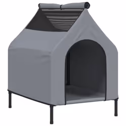 vidaXL Dog House Elevated Dog Pet Shelter Dog Kannel Oxford Fabric and Steel - 90 x 65 x 85 cm - Additional view 6