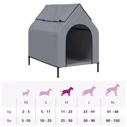 vidaXL Dog House Elevated Dog Pet Shelter Dog Kannel Oxford Fabric and Steel - 110 x 75 x 107 cm - Additional view 10