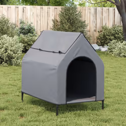 vidaXL Dog House Elevated Dog Pet Shelter Dog Kannel Oxford Fabric and Steel - 110 x 75 x 107 cm - Additional view 2