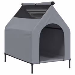 vidaXL Dog House Elevated Dog Pet Shelter Dog Kannel Oxford Fabric and Steel - 110 x 75 x 107 cm - Additional view 6