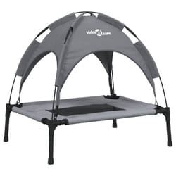 vidaXL Dog Bed with Canopy Elevated Dog Cot Anthracite Oxford Fabric and Steel - 62 x 48 x 61 cm