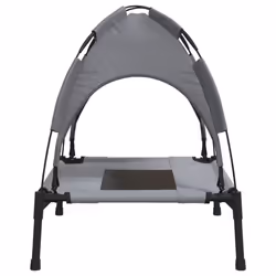 vidaXL Dog Bed with Canopy Elevated Dog Cot Anthracite Oxford Fabric and Steel - 62 x 48 x 61 cm - Additional view 4