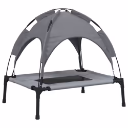 vidaXL Dog Bed with Canopy Elevated Dog Cot Anthracite Oxford Fabric and Steel - 62 x 48 x 61 cm - Additional view 5