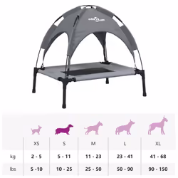 vidaXL Dog Bed with Canopy Elevated Dog Cot Anthracite Oxford Fabric and Steel - 62 x 48 x 61 cm - Additional view 9