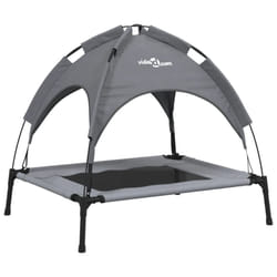 vidaXL Dog Bed with Canopy Elevated Dog Cot Anthracite Oxford Fabric and Steel - 76 x 62 x 72 cm