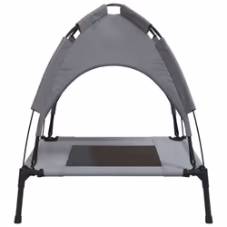 vidaXL Dog Bed with Canopy Elevated Dog Cot Anthracite Oxford Fabric and Steel - 76 x 62 x 72 cm - Additional view 4
