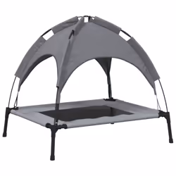 vidaXL Dog Bed with Canopy Elevated Dog Cot Anthracite Oxford Fabric and Steel - 76 x 62 x 72 cm - Additional view 5