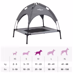 vidaXL Dog Bed with Canopy Elevated Dog Cot Anthracite Oxford Fabric and Steel - 76 x 62 x 72 cm - Additional view 9