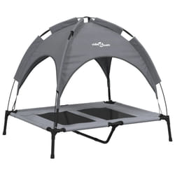 vidaXL Dog Bed with Canopy Elevated Dog Cot Anthracite Oxford Fabric and Steel - 92 x 77 x 85 cm