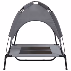 vidaXL Dog Bed with Canopy Elevated Dog Cot Anthracite Oxford Fabric and Steel - 92 x 77 x 85 cm - Additional view 4
