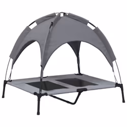 vidaXL Dog Bed with Canopy Elevated Dog Cot Anthracite Oxford Fabric and Steel - 92 x 77 x 85 cm - Additional view 5
