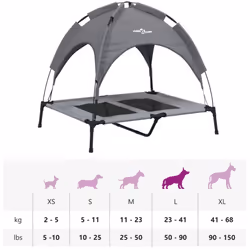 vidaXL Dog Bed with Canopy Elevated Dog Cot Anthracite Oxford Fabric and Steel - 92 x 77 x 85 cm - Additional view 9