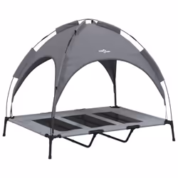 vidaXL Dog Bed with Canopy Elevated Dog Cot Anthracite Oxford Fabric and Steel