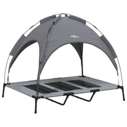 vidaXL Dog Bed with Canopy Elevated Dog Cot Anthracite Oxford Fabric and Steel