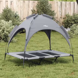 vidaXL Dog Bed with Canopy Elevated Dog Cot Anthracite Oxford Fabric and Steel