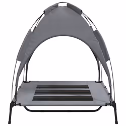 vidaXL Dog Bed with Canopy Elevated Dog Cot Anthracite Oxford Fabric and Steel - Additional view 4