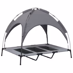 vidaXL Dog Bed with Canopy Elevated Dog Cot Anthracite Oxford Fabric and Steel - Additional view 5