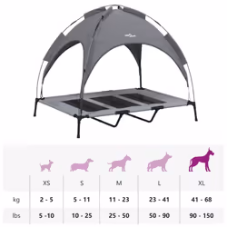 vidaXL Dog Bed with Canopy Elevated Dog Cot Anthracite Oxford Fabric and Steel - Additional view 9
