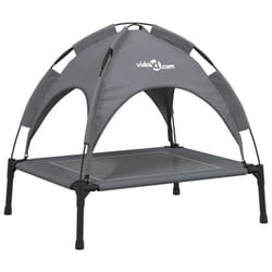 vidaXL Dog Bed with Canopy Elevated Dog Cot Anthracite Oxford Fabric and Steel - 63 x 49,5 x 60 cm