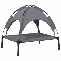 vidaXL Dog Bed with Canopy Elevated Dog Cot Anthracite Oxford Fabric and Steel - 63 x 49,5 x 60 cm - Additional view 5