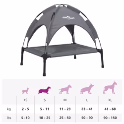 vidaXL Dog Bed with Canopy Elevated Dog Cot Anthracite Oxford Fabric and Steel - 63 x 49,5 x 60 cm - Additional view 8
