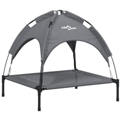 vidaXL Dog Bed with Canopy Elevated Dog Cot Anthracite Oxford Fabric and Steel