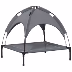 vidaXL Dog Bed with Canopy Elevated Dog Cot Anthracite Oxford Fabric and Steel - Additional view 5