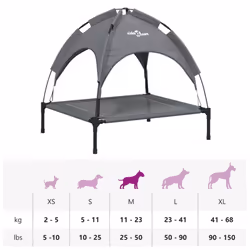 vidaXL Dog Bed with Canopy Elevated Dog Cot Anthracite Oxford Fabric and Steel - Additional view 8
