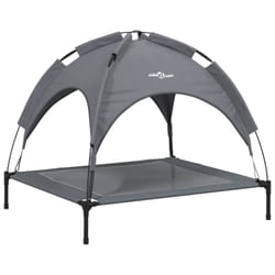 vidaXL Dog Bed with Canopy Elevated Dog Cot Anthracite Oxford Fabric and Steel