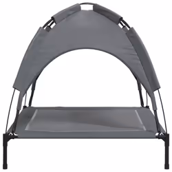 vidaXL Dog Bed with Canopy Elevated Dog Cot Anthracite Oxford Fabric and Steel - Additional view 4
