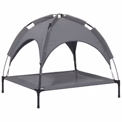vidaXL Dog Bed with Canopy Elevated Dog Cot Anthracite Oxford Fabric and Steel - Additional view 5
