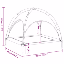 vidaXL Dog Bed with Canopy Elevated Dog Cot Anthracite Oxford Fabric and Steel - Additional view 7