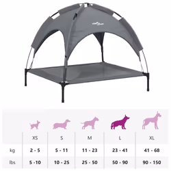vidaXL Dog Bed with Canopy Elevated Dog Cot Anthracite Oxford Fabric and Steel - Additional view 8