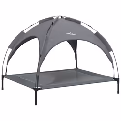 vidaXL Dog Bed with Canopy Elevated Dog Cot Anthracite Oxford Fabric and Steel - 104 x 86 x 84 cm