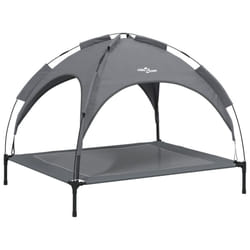 vidaXL Dog Bed with Canopy Elevated Dog Cot Anthracite Oxford Fabric and Steel - 104 x 86 x 84 cm