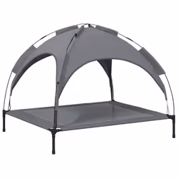 vidaXL Dog Bed with Canopy Elevated Dog Cot Anthracite Oxford Fabric and Steel - 104 x 86 x 84 cm - Additional view 5