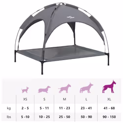 vidaXL Dog Bed with Canopy Elevated Dog Cot Anthracite Oxford Fabric and Steel - 104 x 86 x 84 cm - Additional view 8