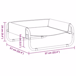 vidaXL Elevated Dog Bed Raised Dog Cot Anthracite Oxford Fabric and Steel - 57 x 57 x 24 cm