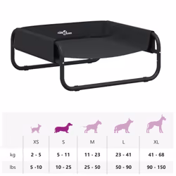 vidaXL Elevated Dog Bed Raised Dog Cot Anthracite Oxford Fabric and Steel - 57 x 57 x 24 cm - Additional view 9