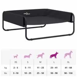vidaXL Elevated Dog Bed Raised Dog Cot Anthracite Oxford Fabric and Steel - 85 x 85 x 33 cm - Additional view 9