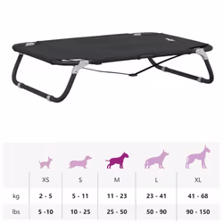 vidaXL Dog Bed Foldable Raised Dog Cot Anthracite Oxford Fabric and Steel - 80 x 55 x 18 cm - Additional view 10