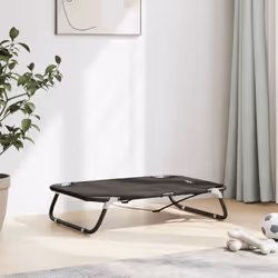 vidaXL Dog Bed Foldable Raised Dog Cot Anthracite Oxford Fabric and Steel - 80 x 55 x 18 cm - Additional view 2
