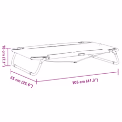 vidaXL Dog Bed Foldable Raised Dog Cot Anthracite Oxford Fabric and Steel - 105 x 65 x 18 cm